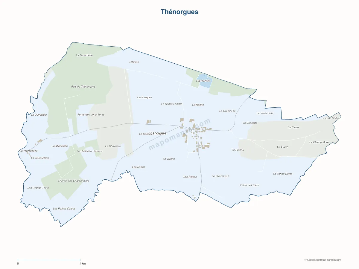 Carte de Thénorgues à personnaliser