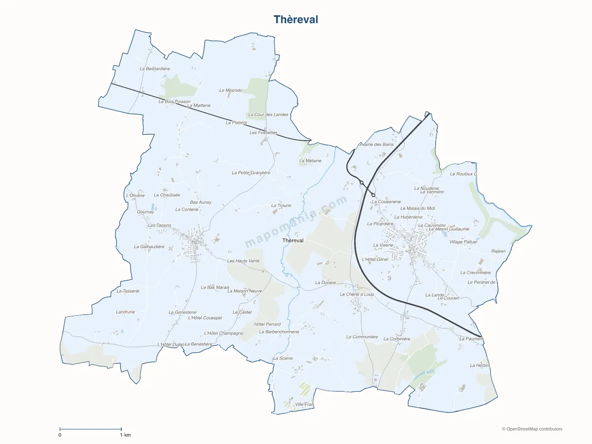 Carte de Thèreval à personnaliser
