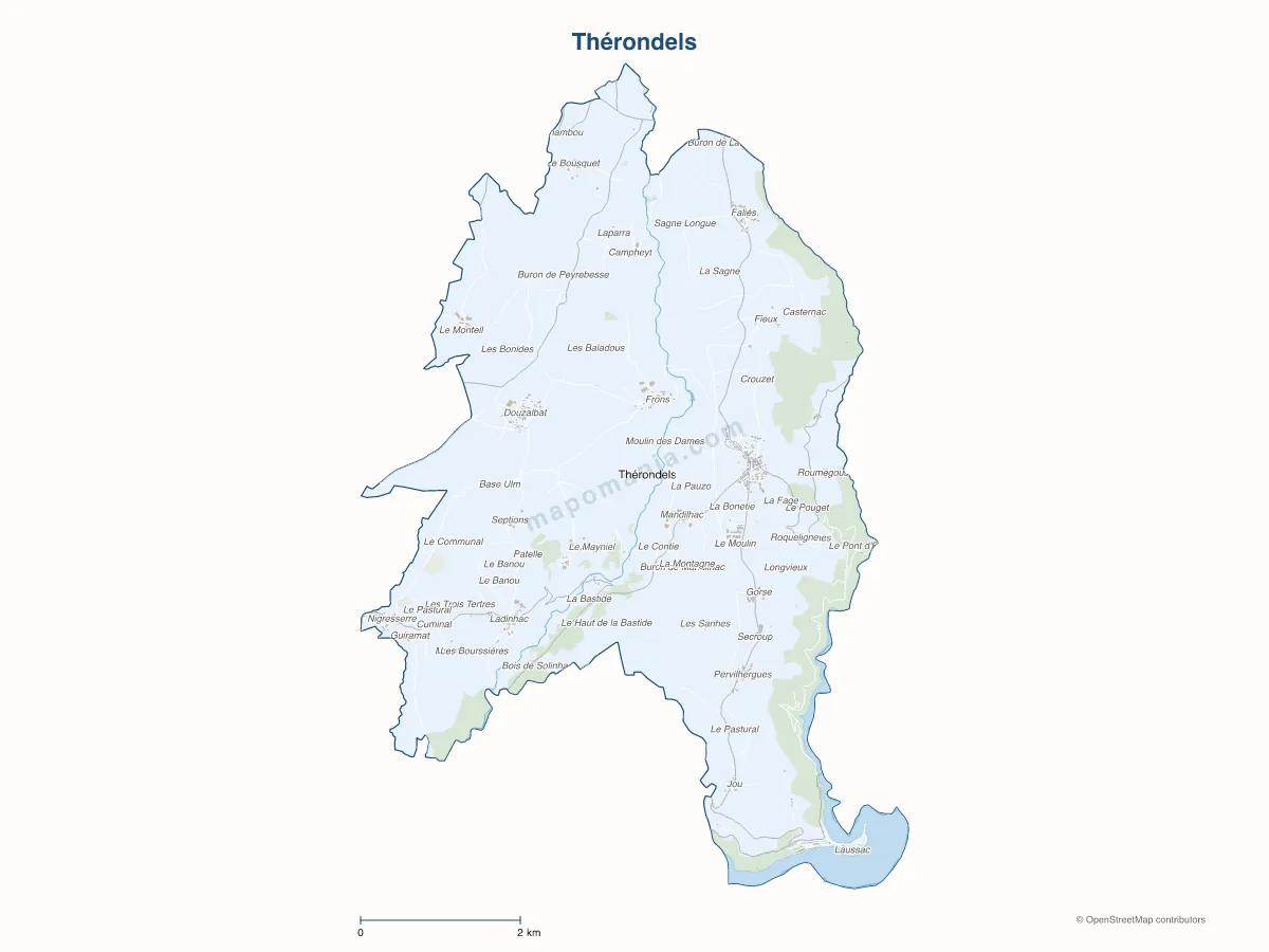 Carte de Thérondels à personnaliser