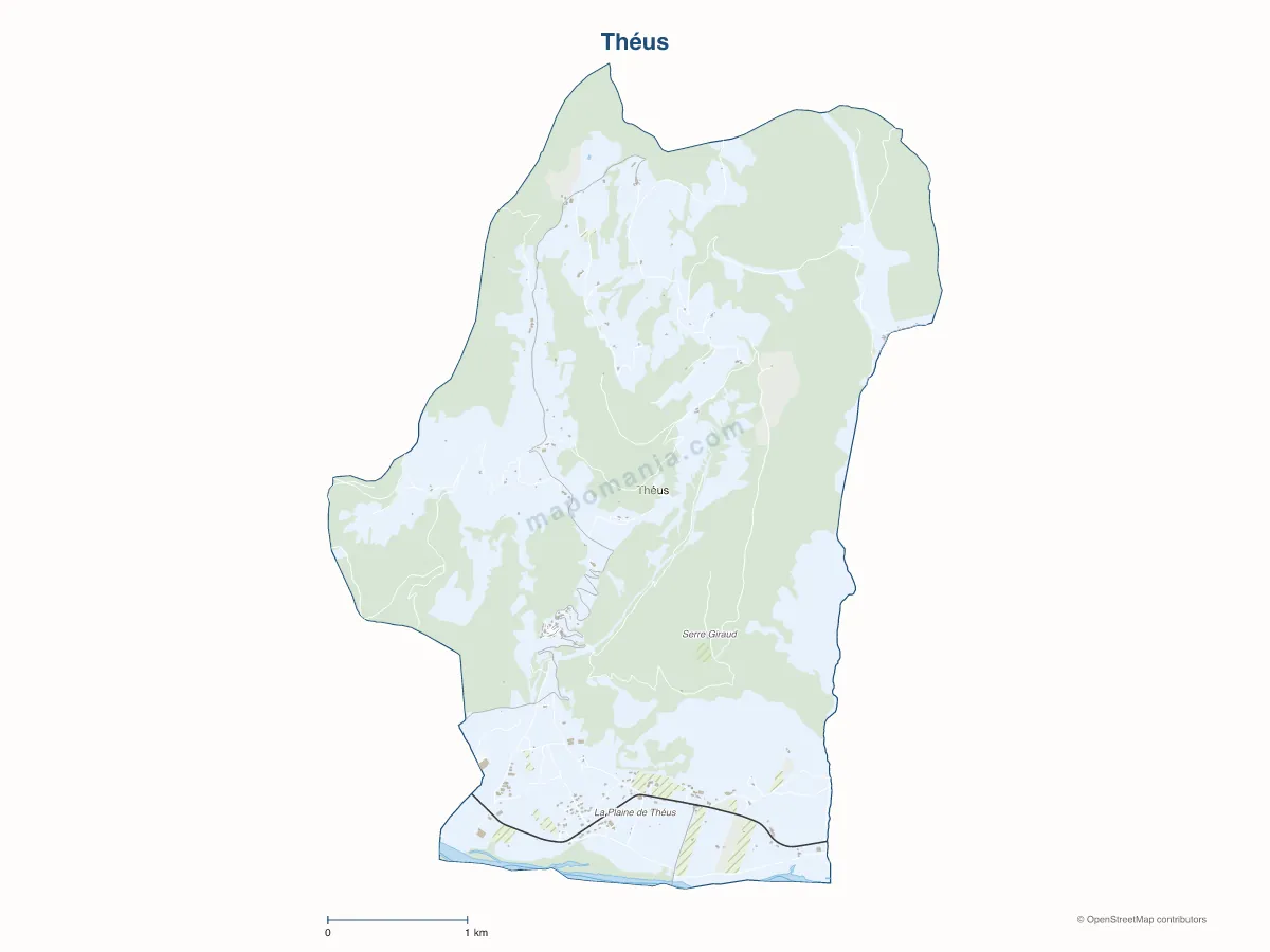 Carte de Théus à personnaliser