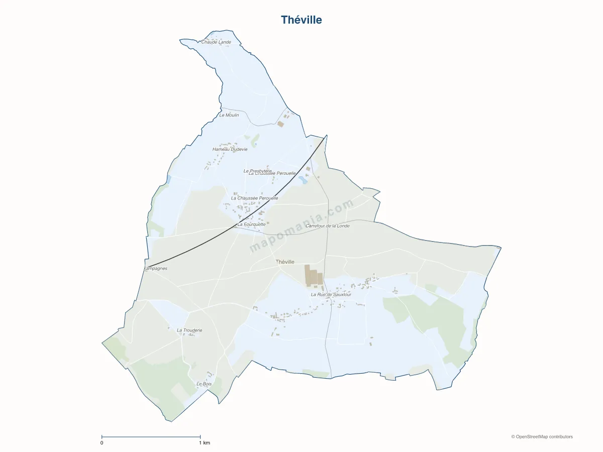 Carte de Théville à personnaliser