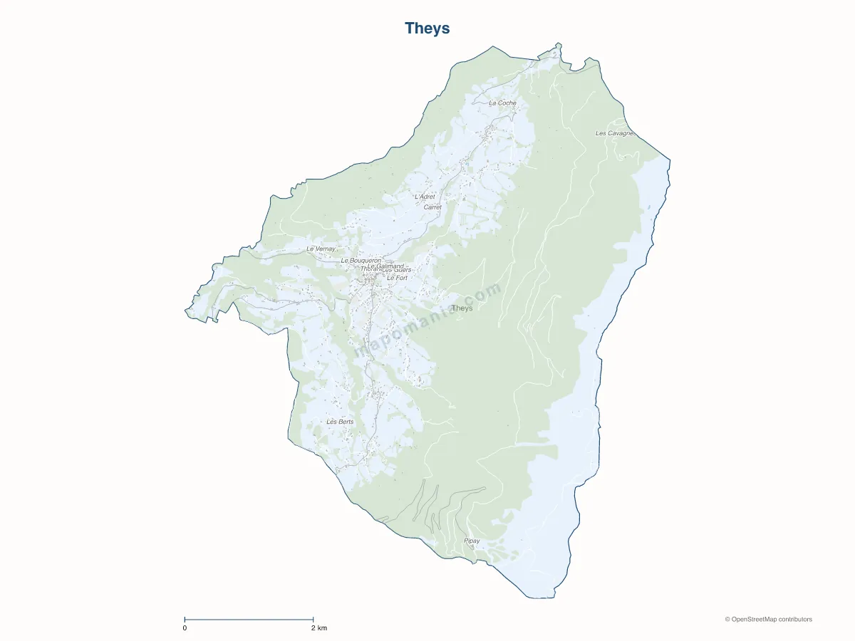 Carte de Theys à personnaliser