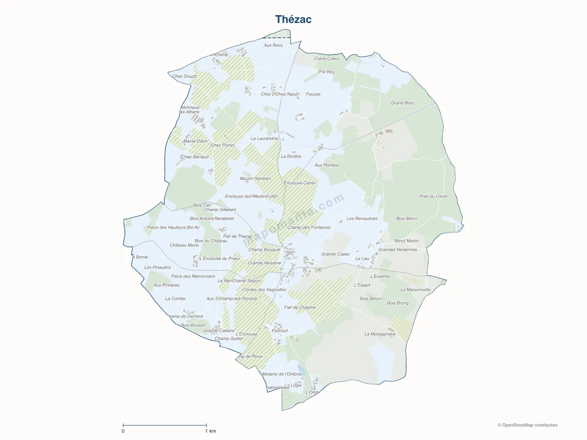 Carte de Thézac à personnaliser