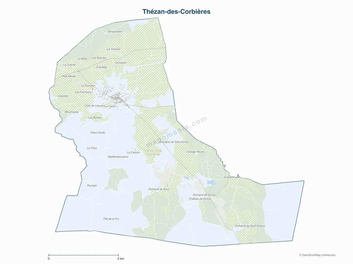 Carte de Thézan-des-Corbières à personnaliser