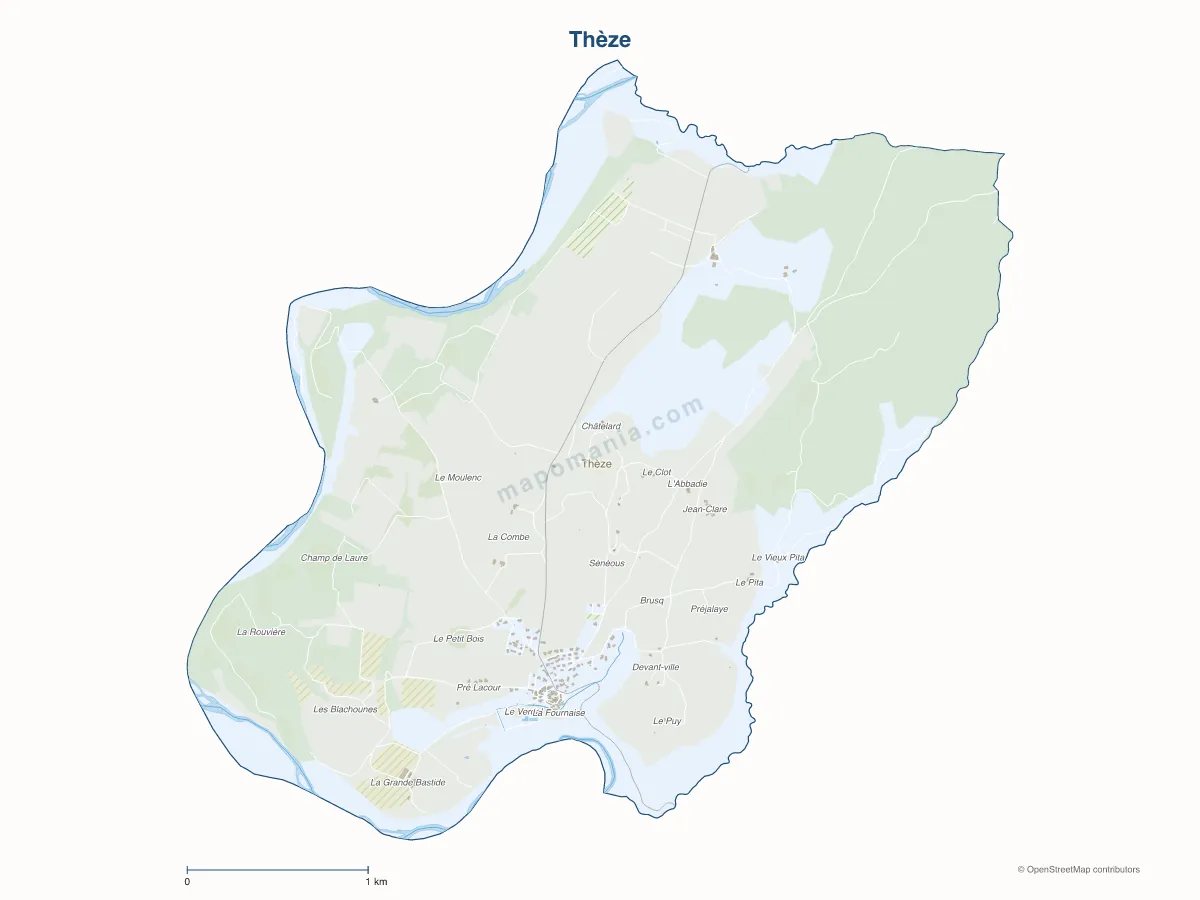 Carte de Thèze à personnaliser