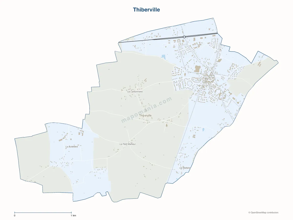 Carte de Thiberville à personnaliser