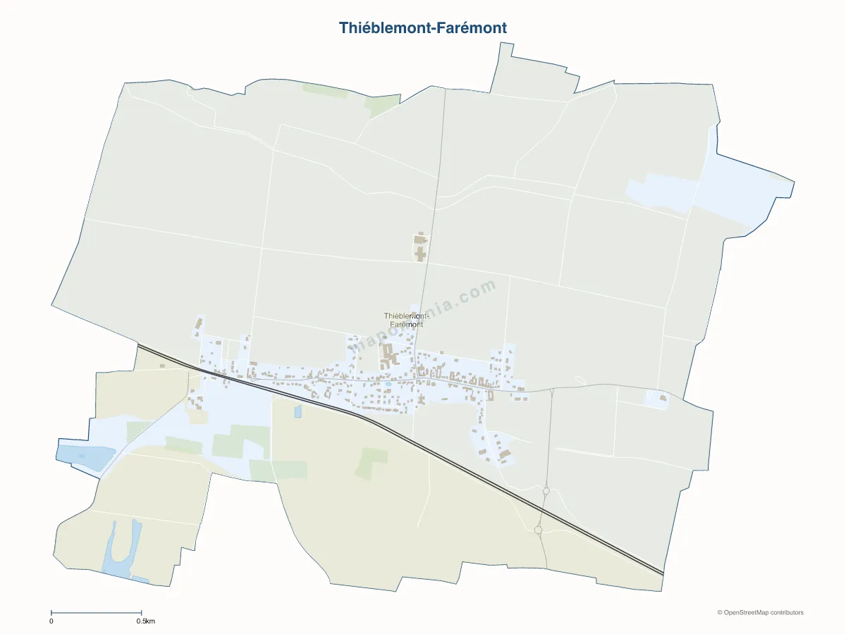 Carte de Thiéblemont-Farémont à personnaliser