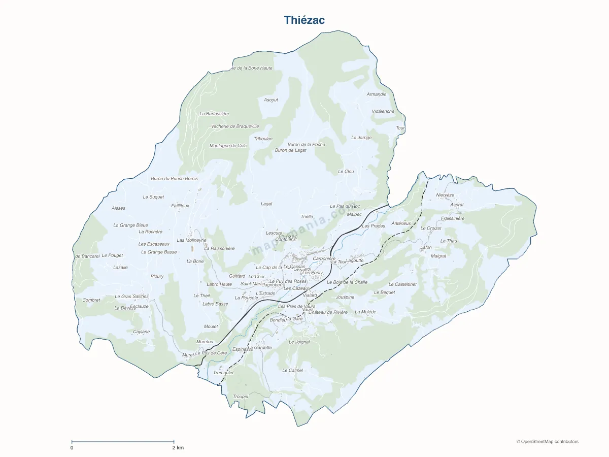 Carte de Thiézac à personnaliser