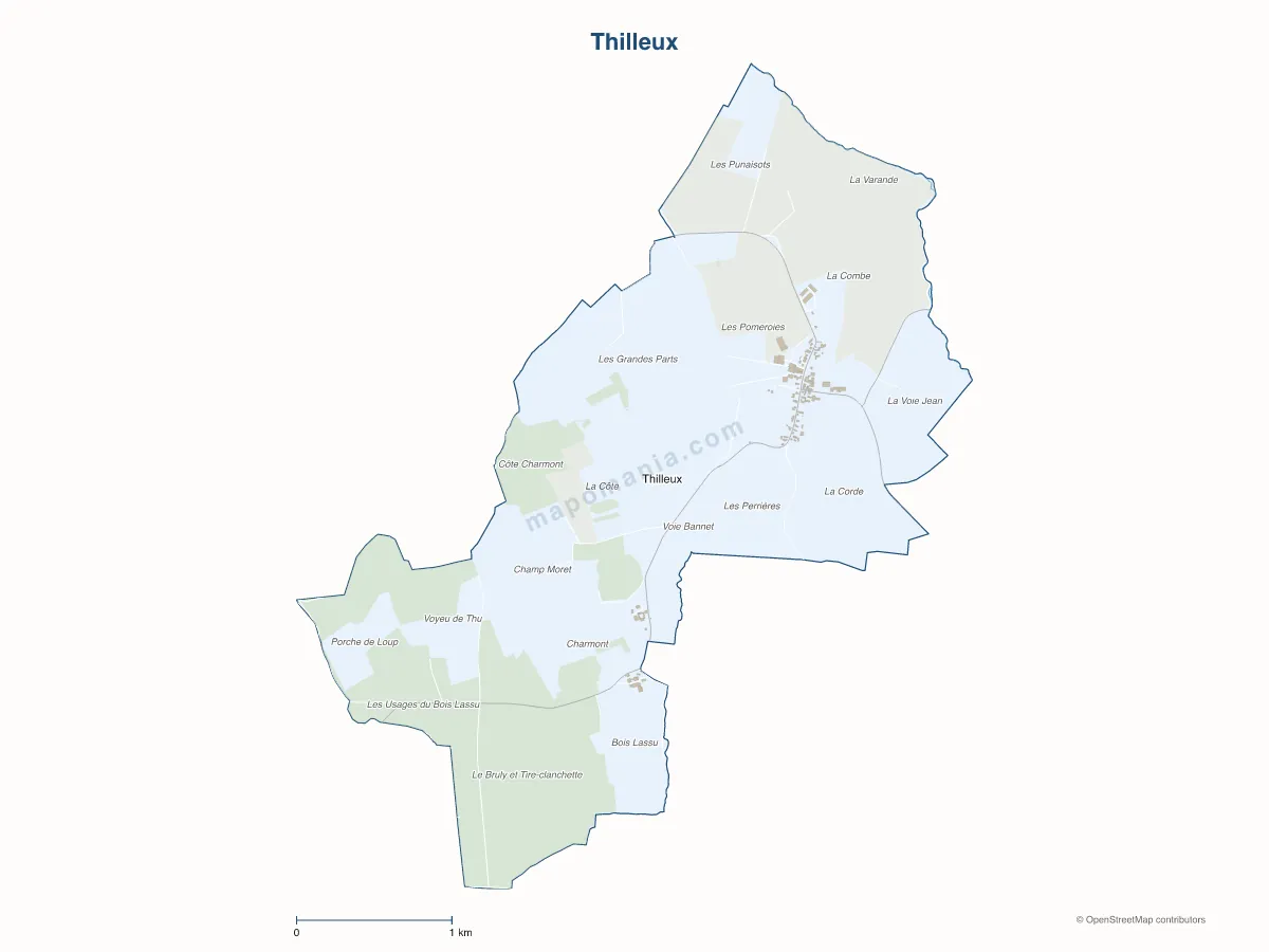 Carte de Thilleux à personnaliser