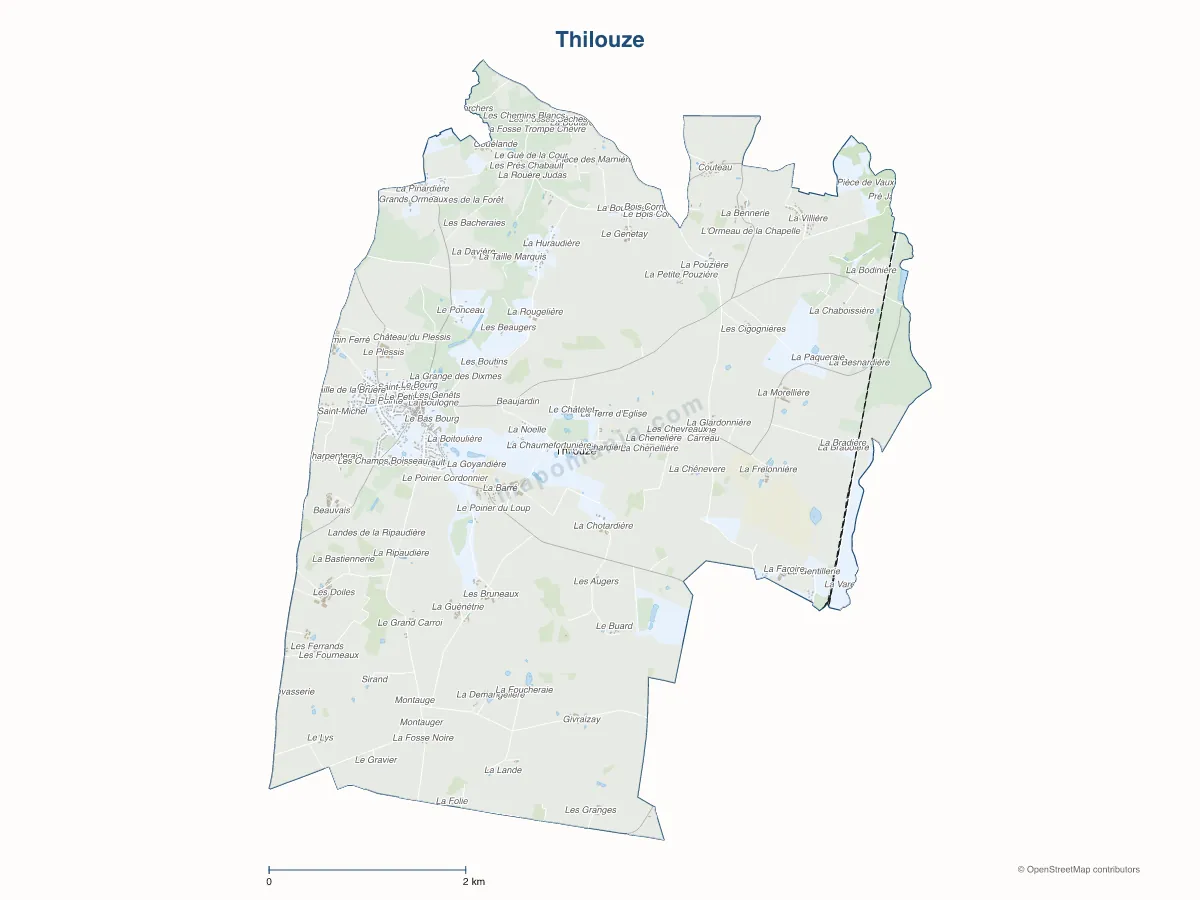 Carte de Thilouze à personnaliser