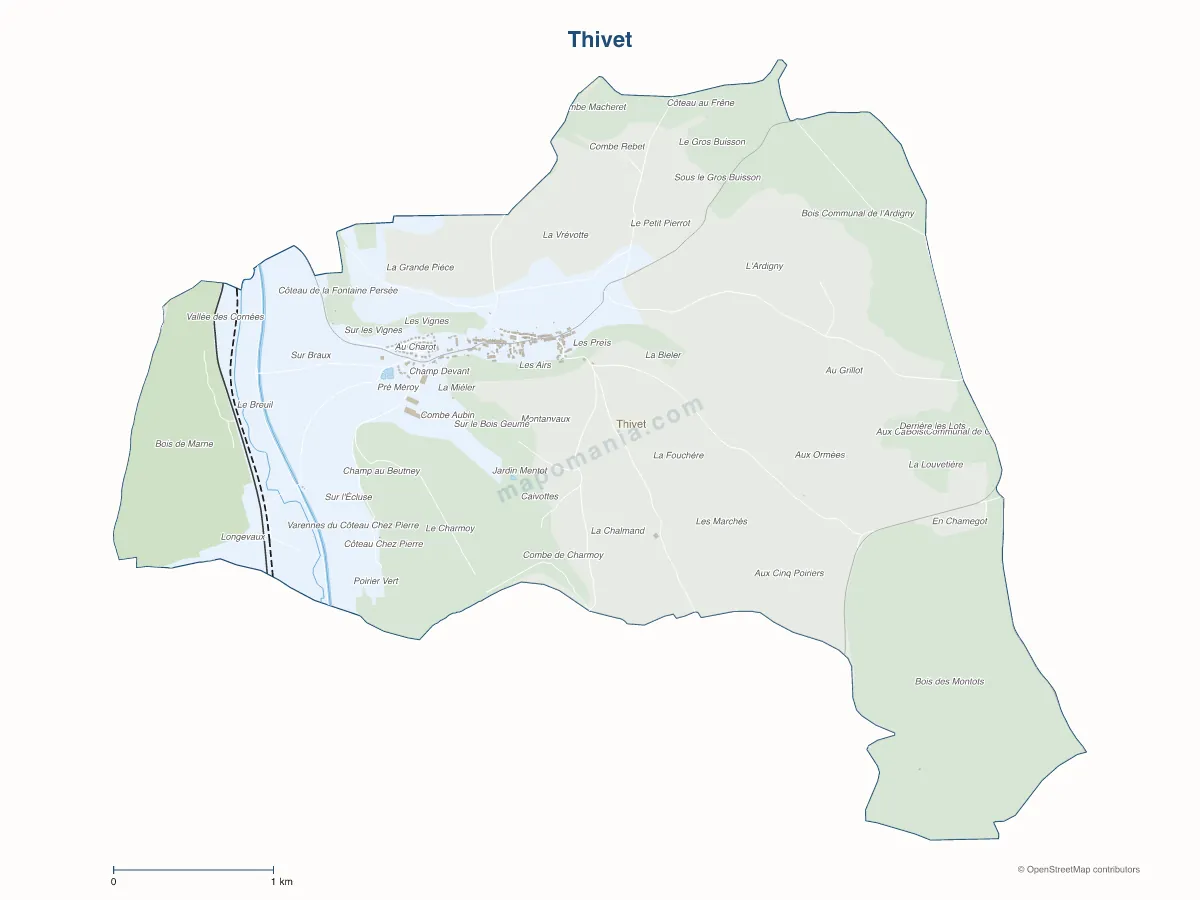 Carte de Thivet à personnaliser