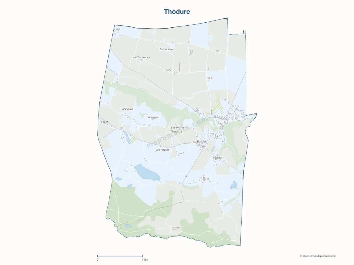 Carte de Thodure à personnaliser