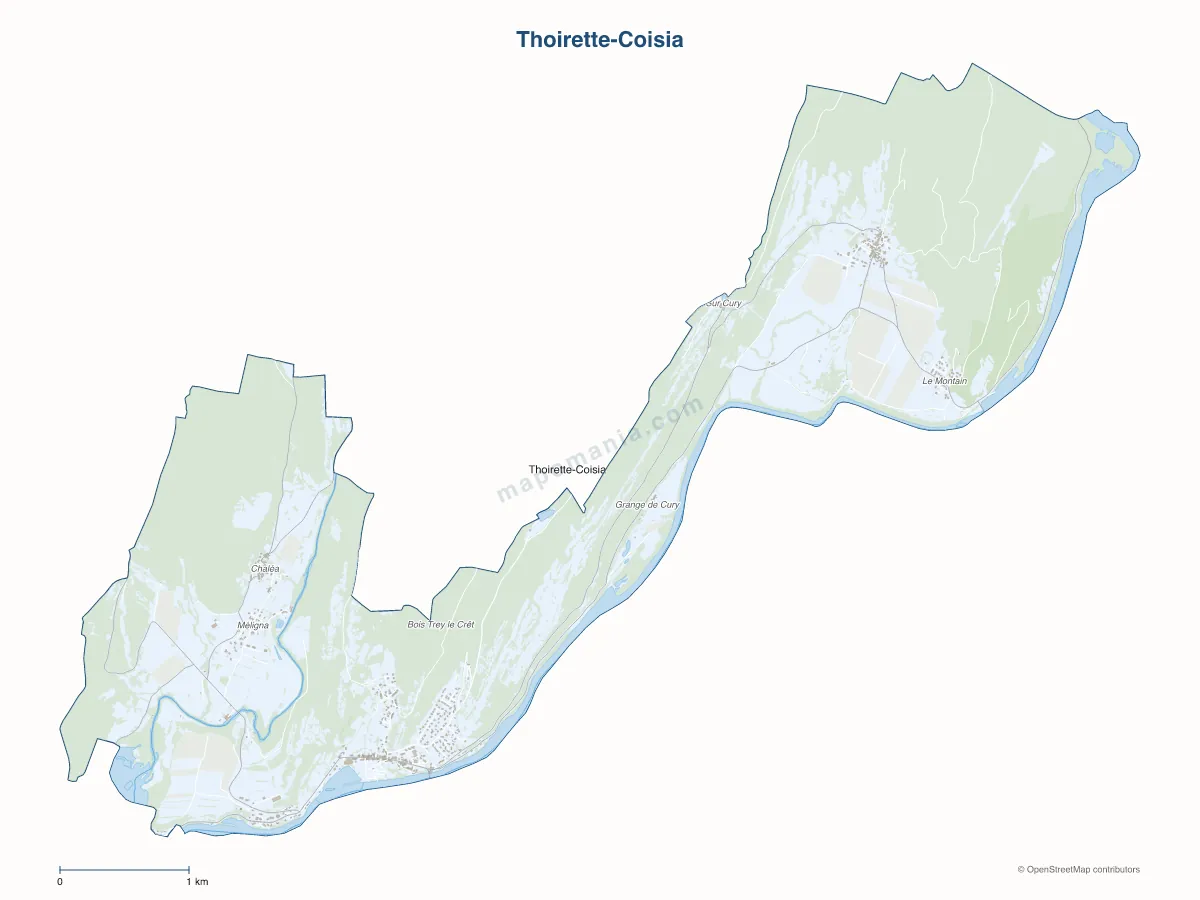Carte de Thoirette-Coisia à personnaliser