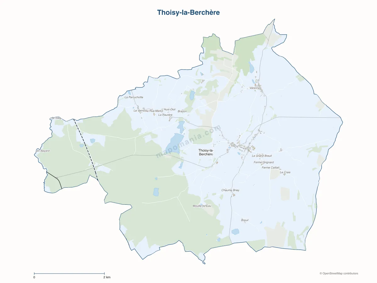 Carte de Thoisy-la-Berchère à personnaliser