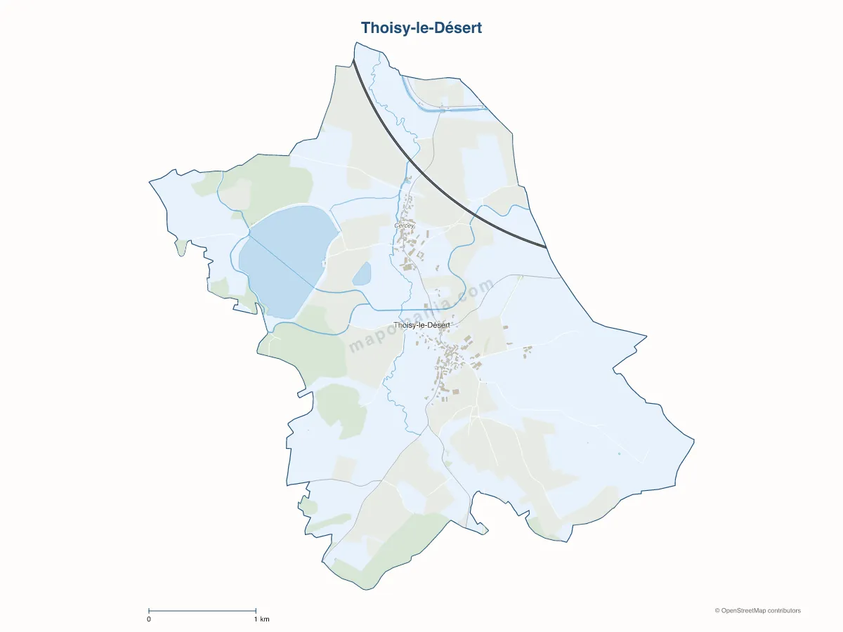 Carte de Thoisy-le-Désert à personnaliser