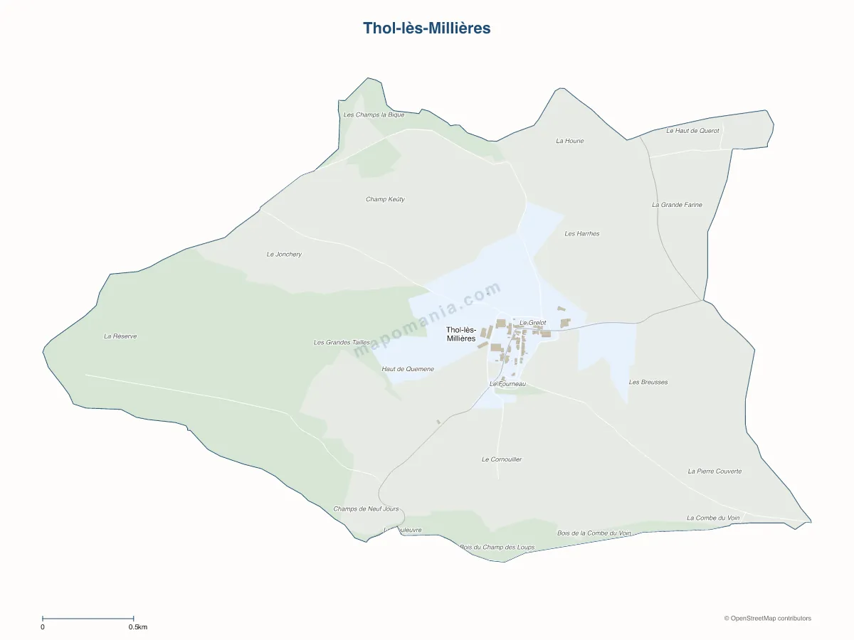 Carte de Thol-lès-Millières à personnaliser