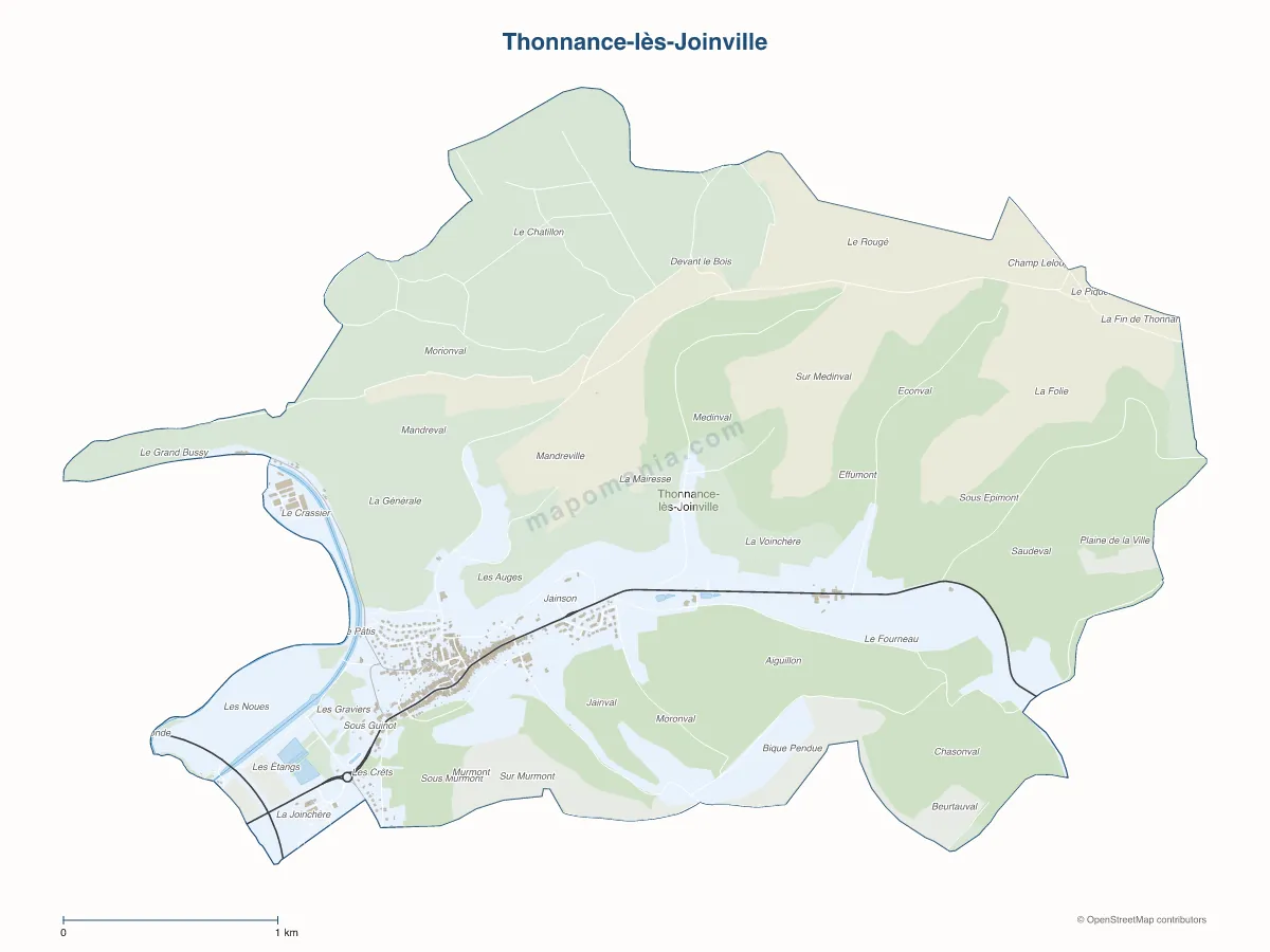 Carte de Thonnance-lès-Joinville à personnaliser