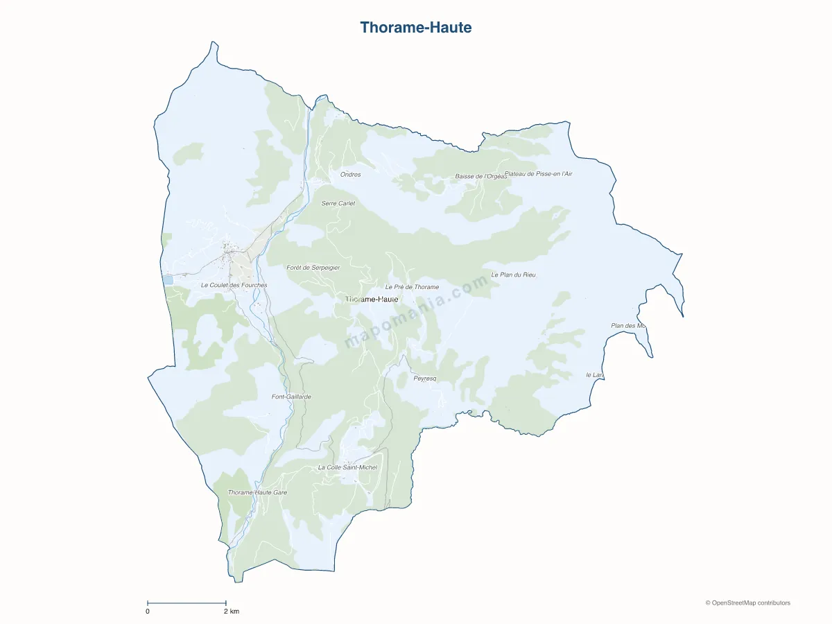 Carte de Thorame-Haute à personnaliser