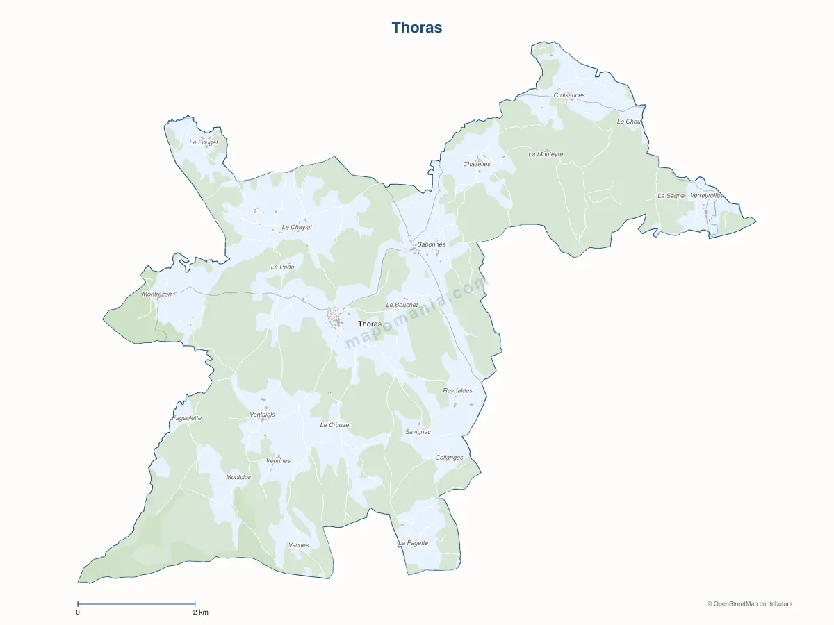 Carte de Thoras à personnaliser