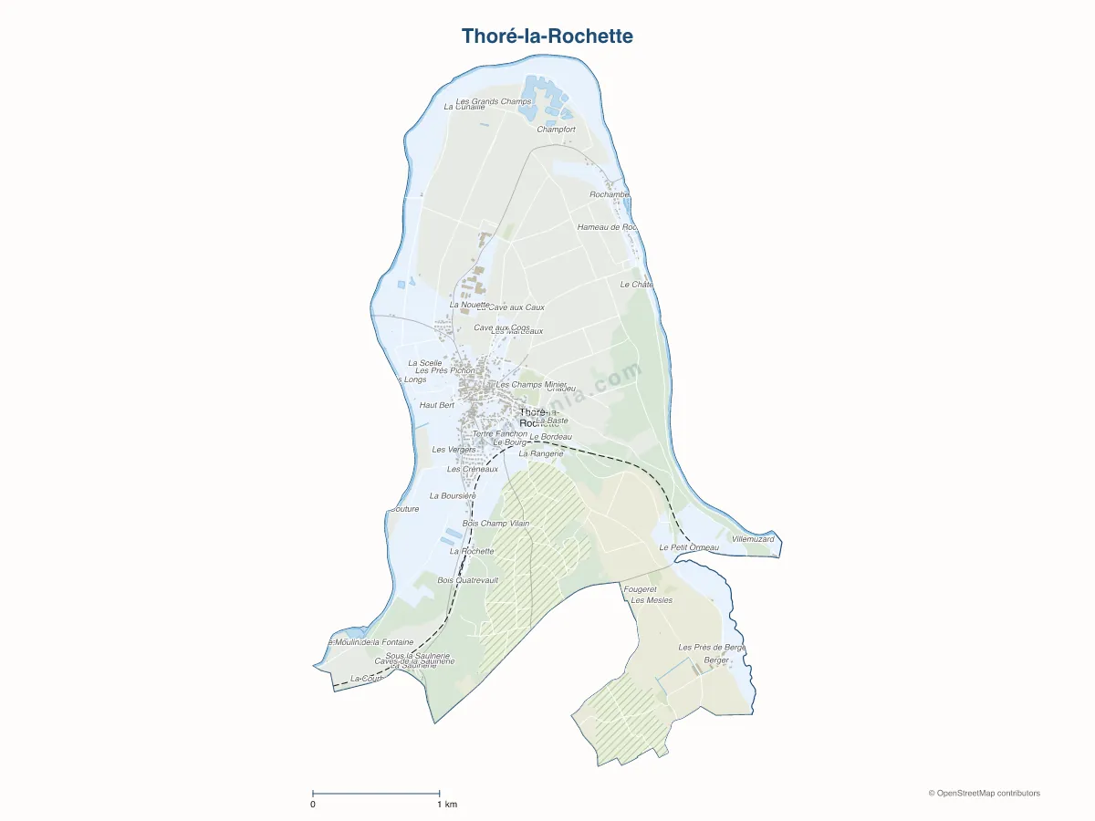 Carte de Thoré-la-Rochette à personnaliser