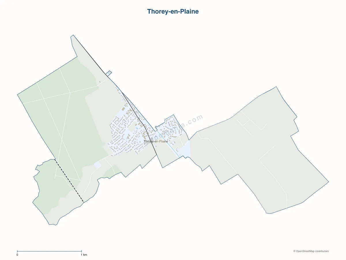 Carte de Thorey-en-Plaine à personnaliser