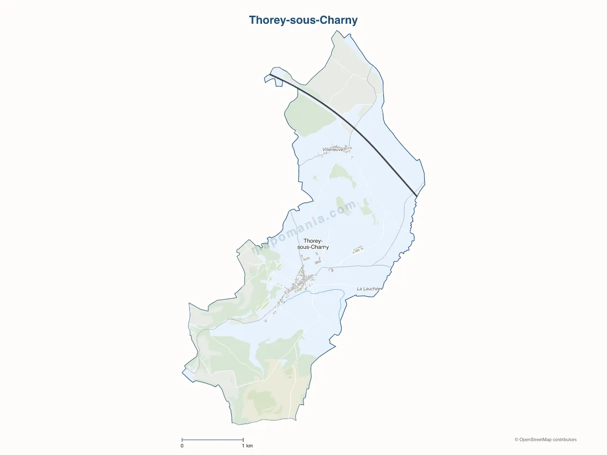 Carte de Thorey-sous-Charny à personnaliser