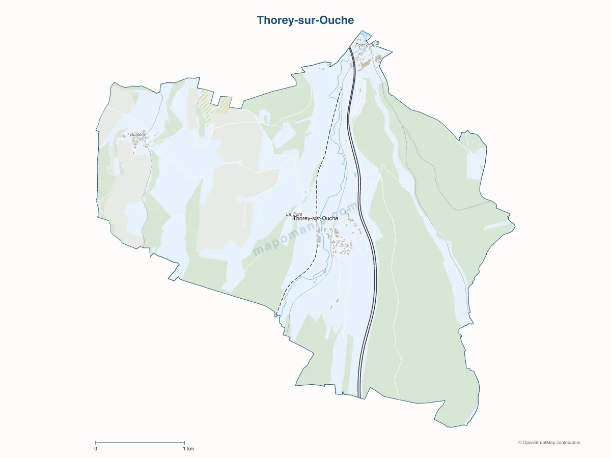 Carte de Thorey-sur-Ouche à personnaliser