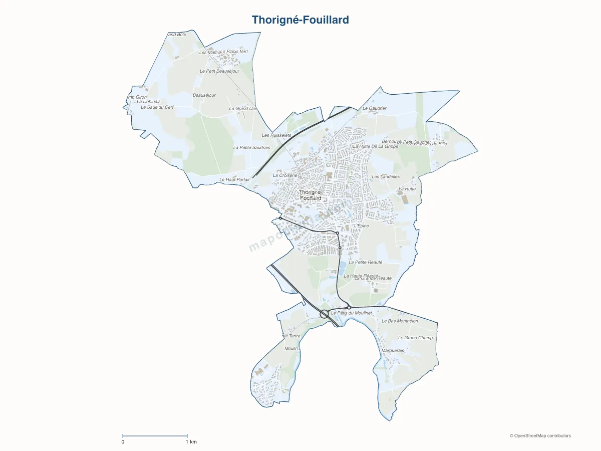 Carte de Thorigné-Fouillard à personnaliser