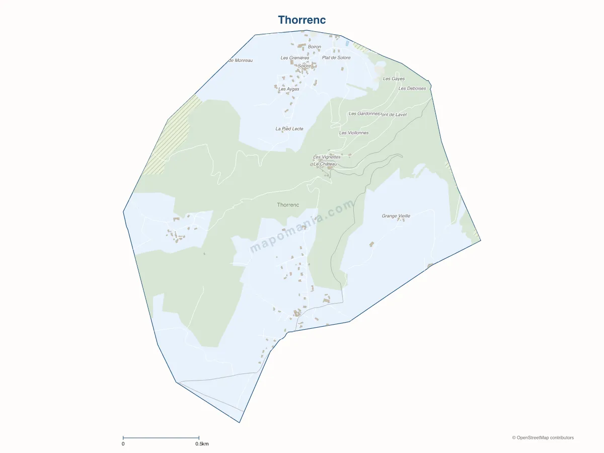 Carte de Thorrenc à personnaliser