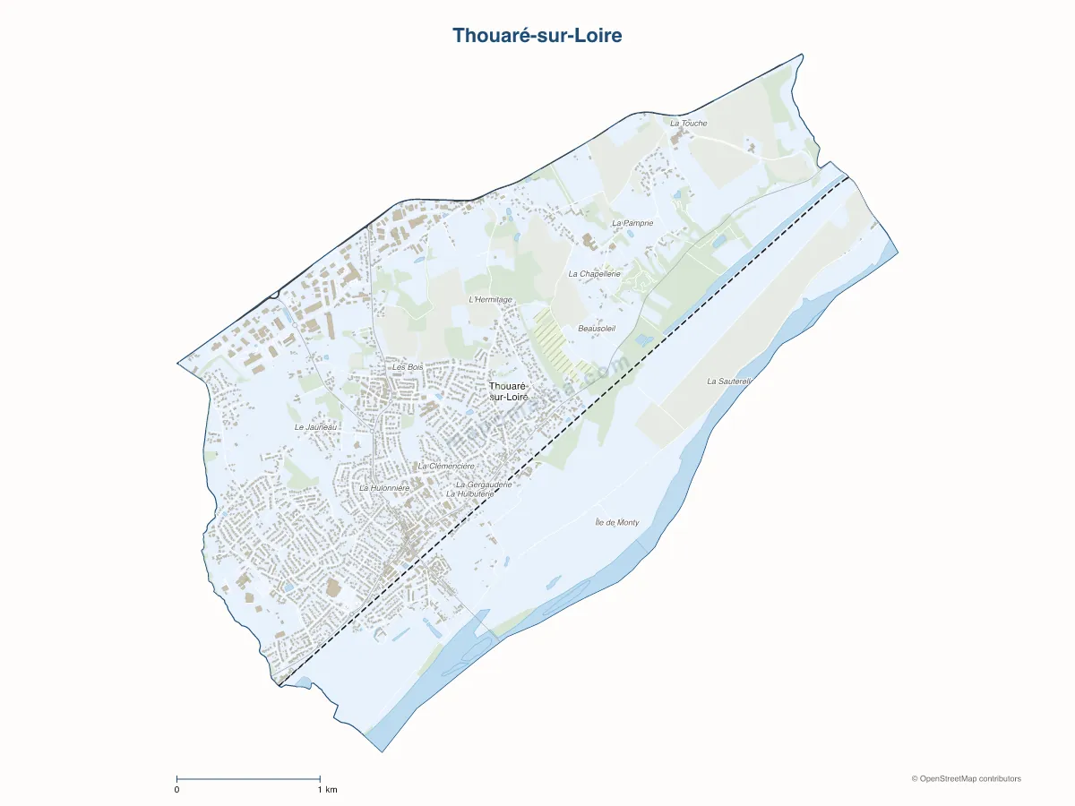 Carte de Thouaré-sur-Loire à personnaliser