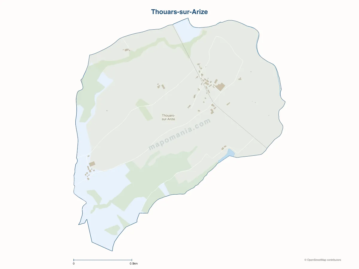 Carte de Thouars-sur-Arize à personnaliser
