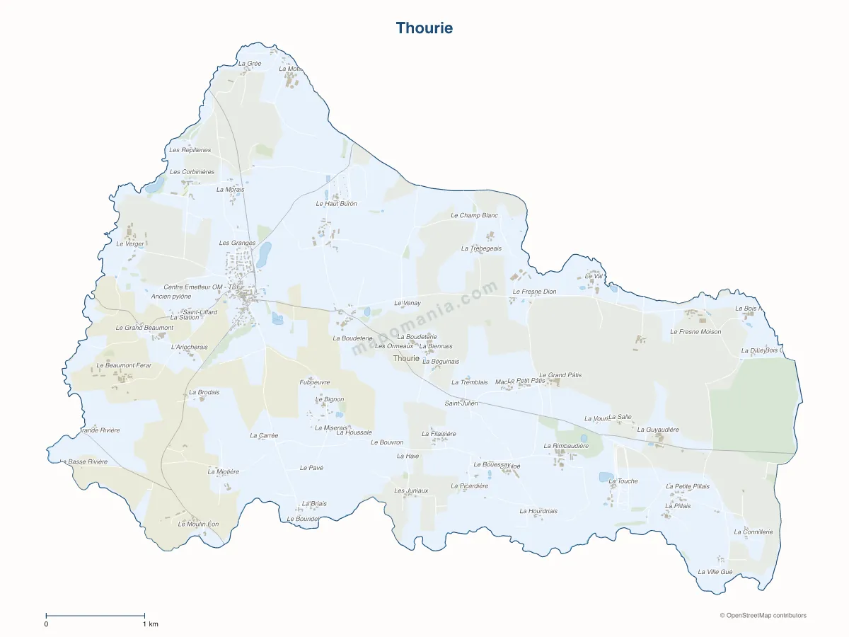 Carte de Thourie à personnaliser