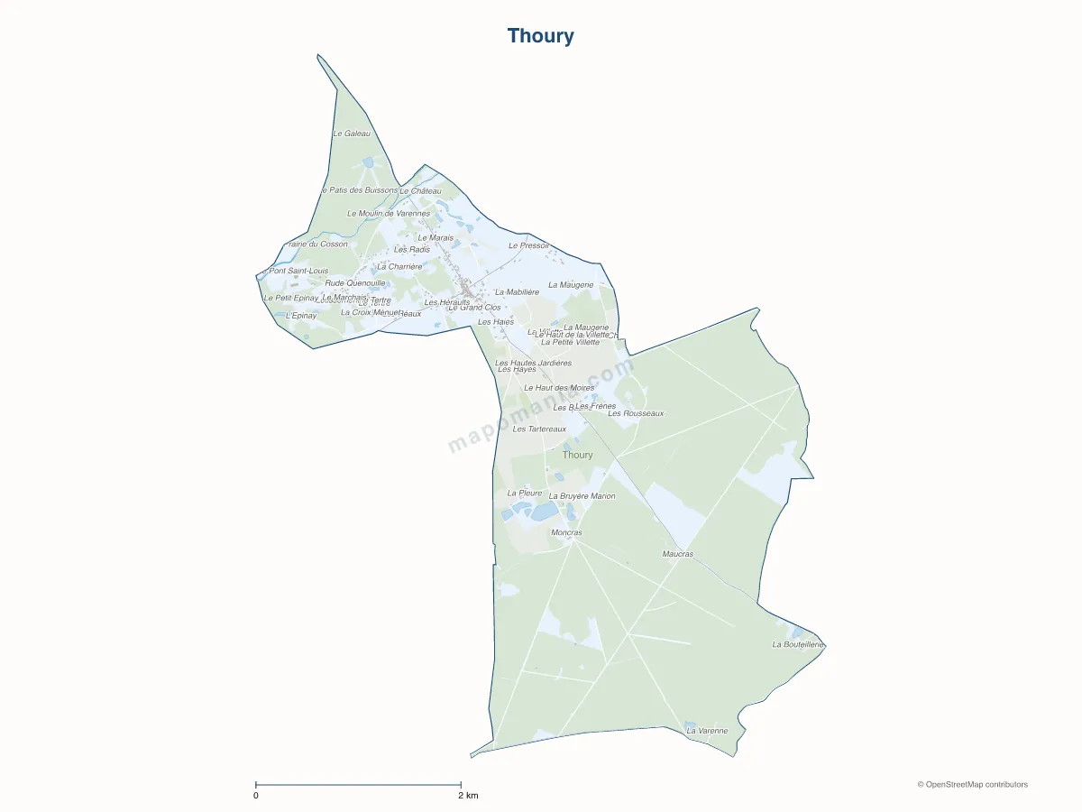 Carte de Thoury à personnaliser