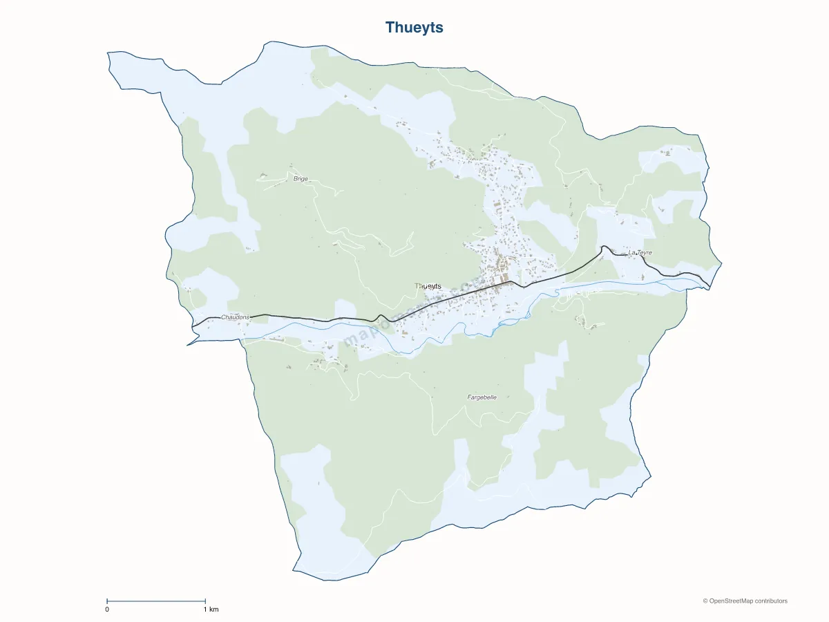 Carte de Thueyts à personnaliser