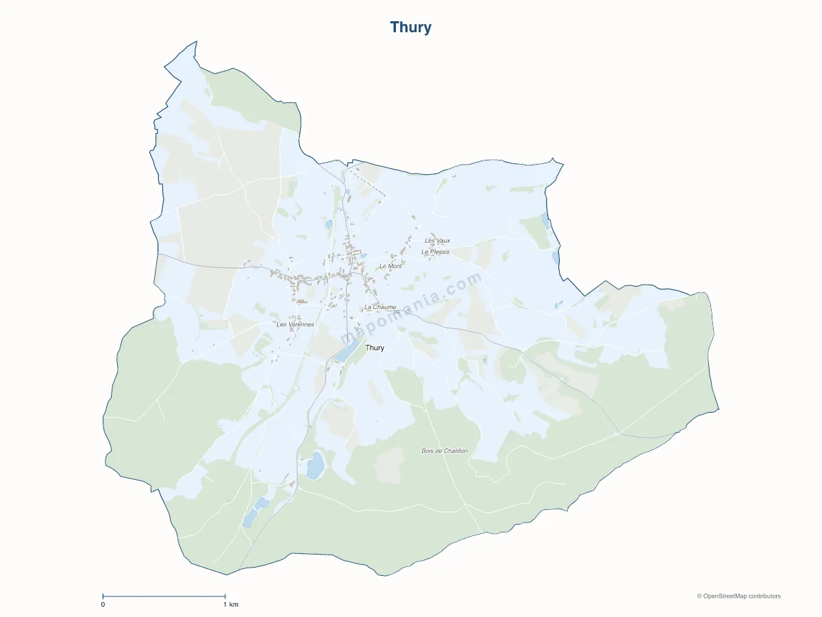 Carte de Thury à personnaliser