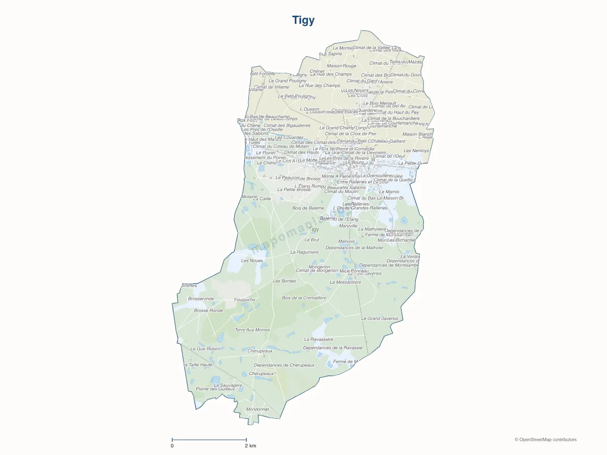 Carte de Tigy à personnaliser