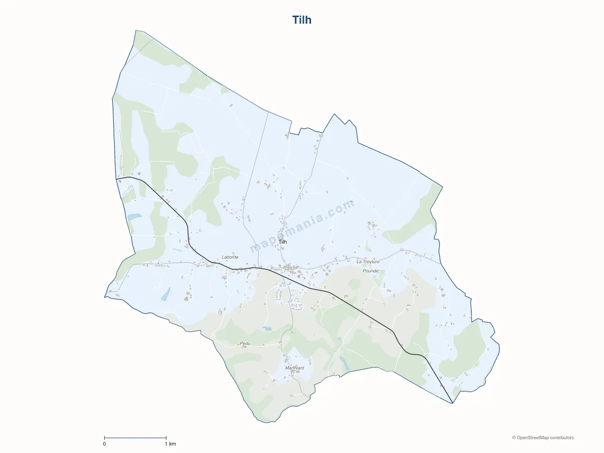 Carte de Tilh à personnaliser