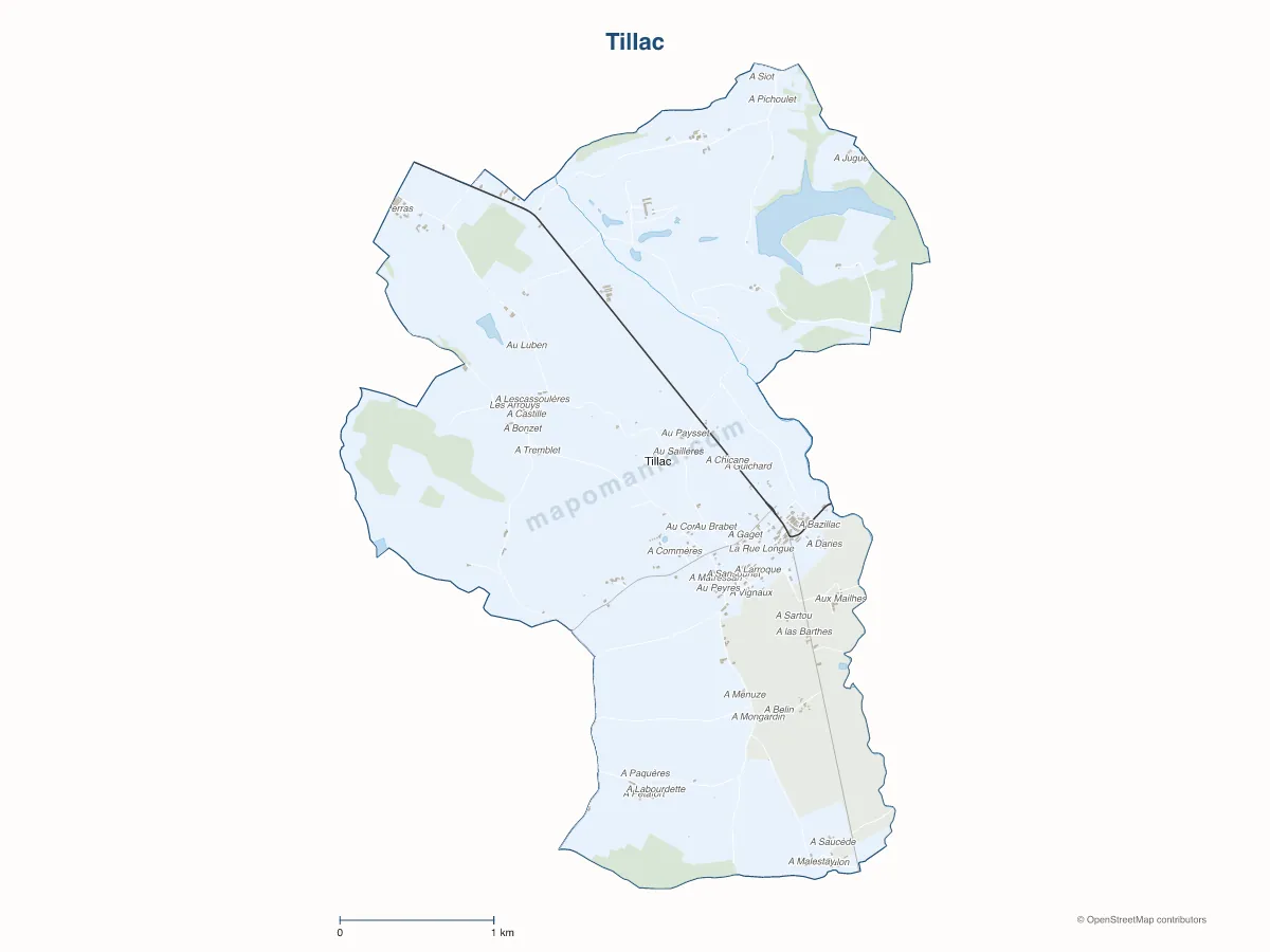 Carte de Tillac à personnaliser
