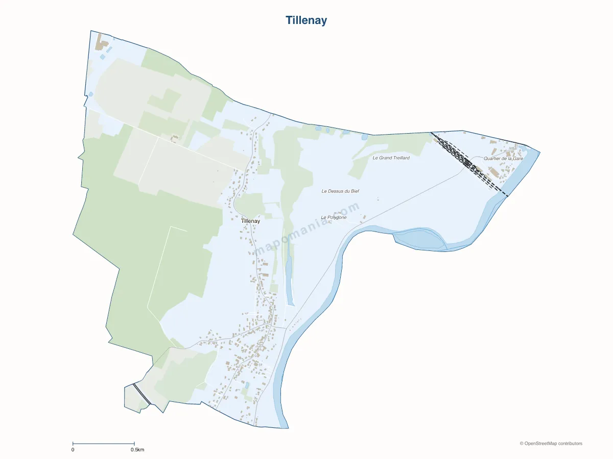 Carte de Tillenay à personnaliser