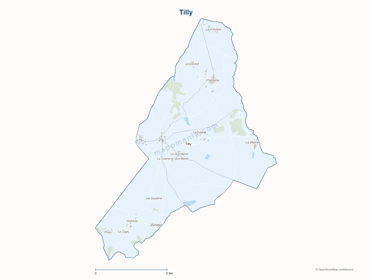 Carte de Tilly à personnaliser