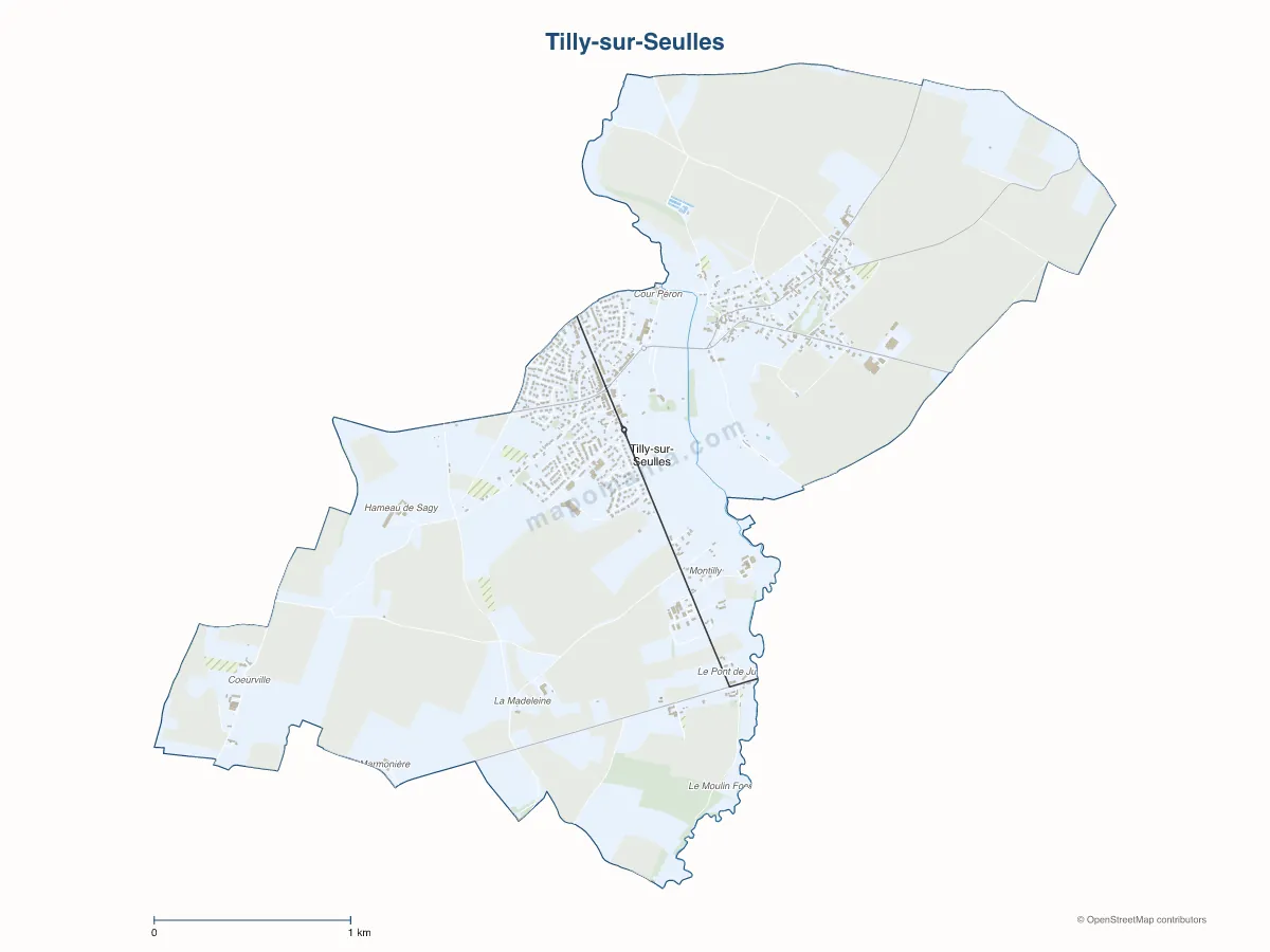 Carte de Tilly-sur-Seulles à personnaliser