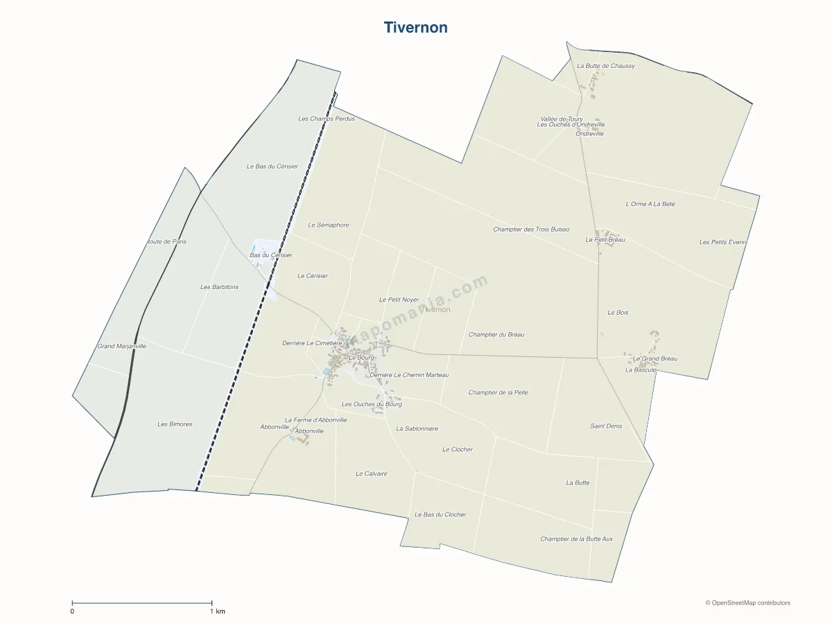 Carte de Tivernon à personnaliser