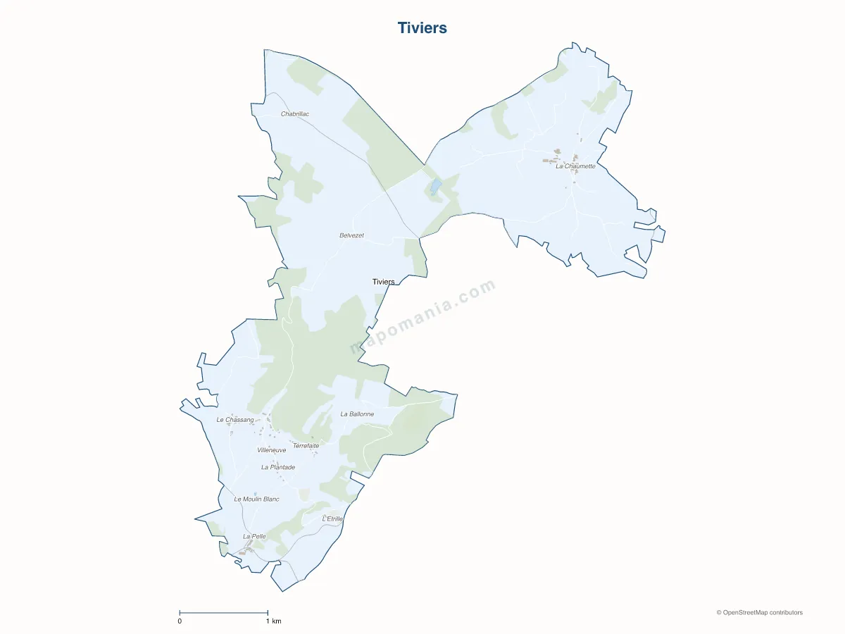Carte de Tiviers à personnaliser