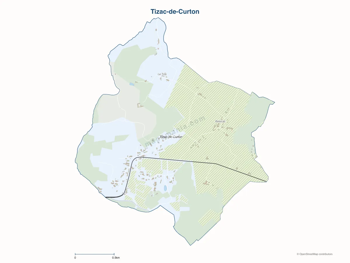 Carte de Tizac-de-Curton à personnaliser