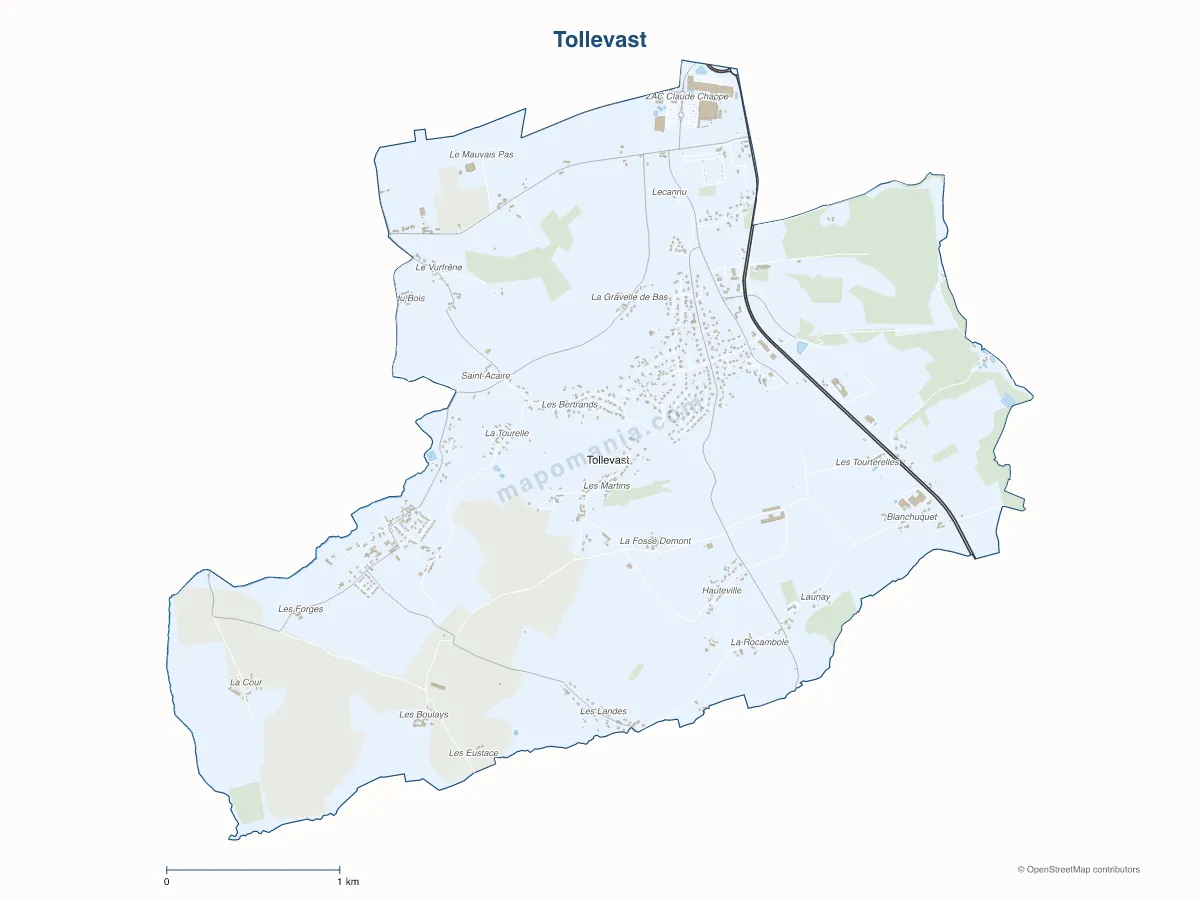 Carte de Tollevast à personnaliser