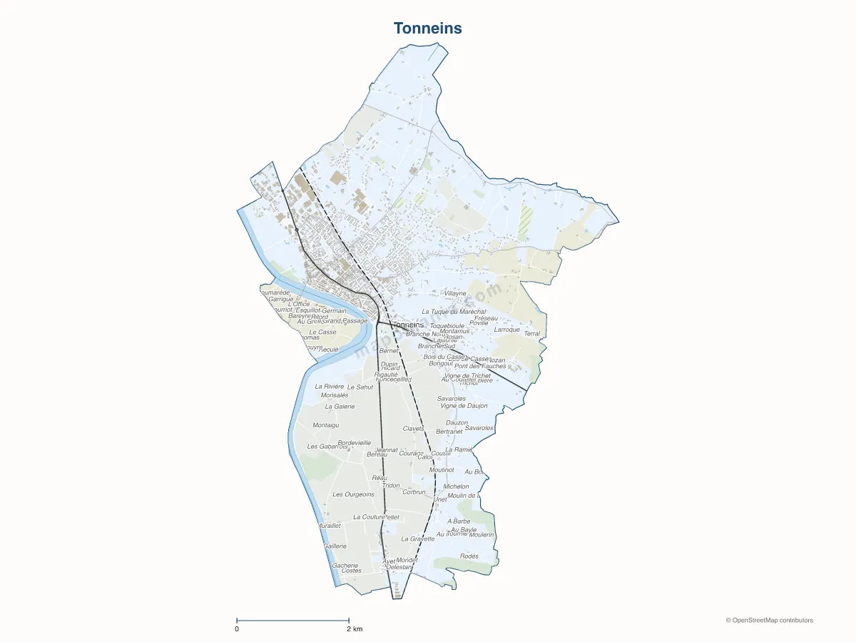 Carte de Tonneins à personnaliser