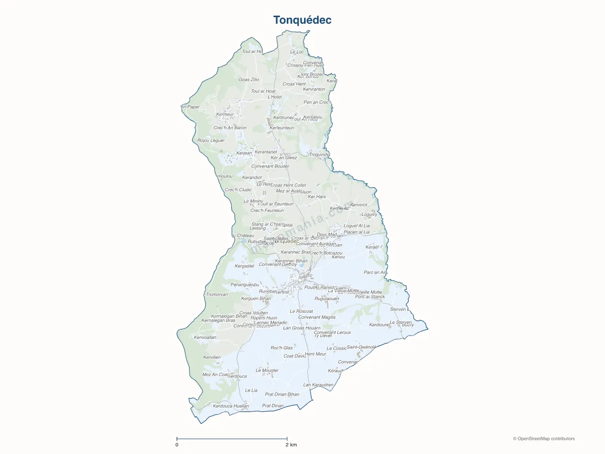 Carte de Tonquédec à personnaliser