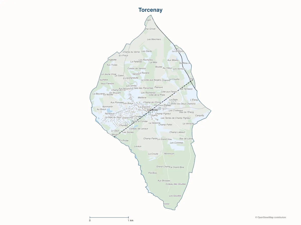 Carte de Torcenay à personnaliser