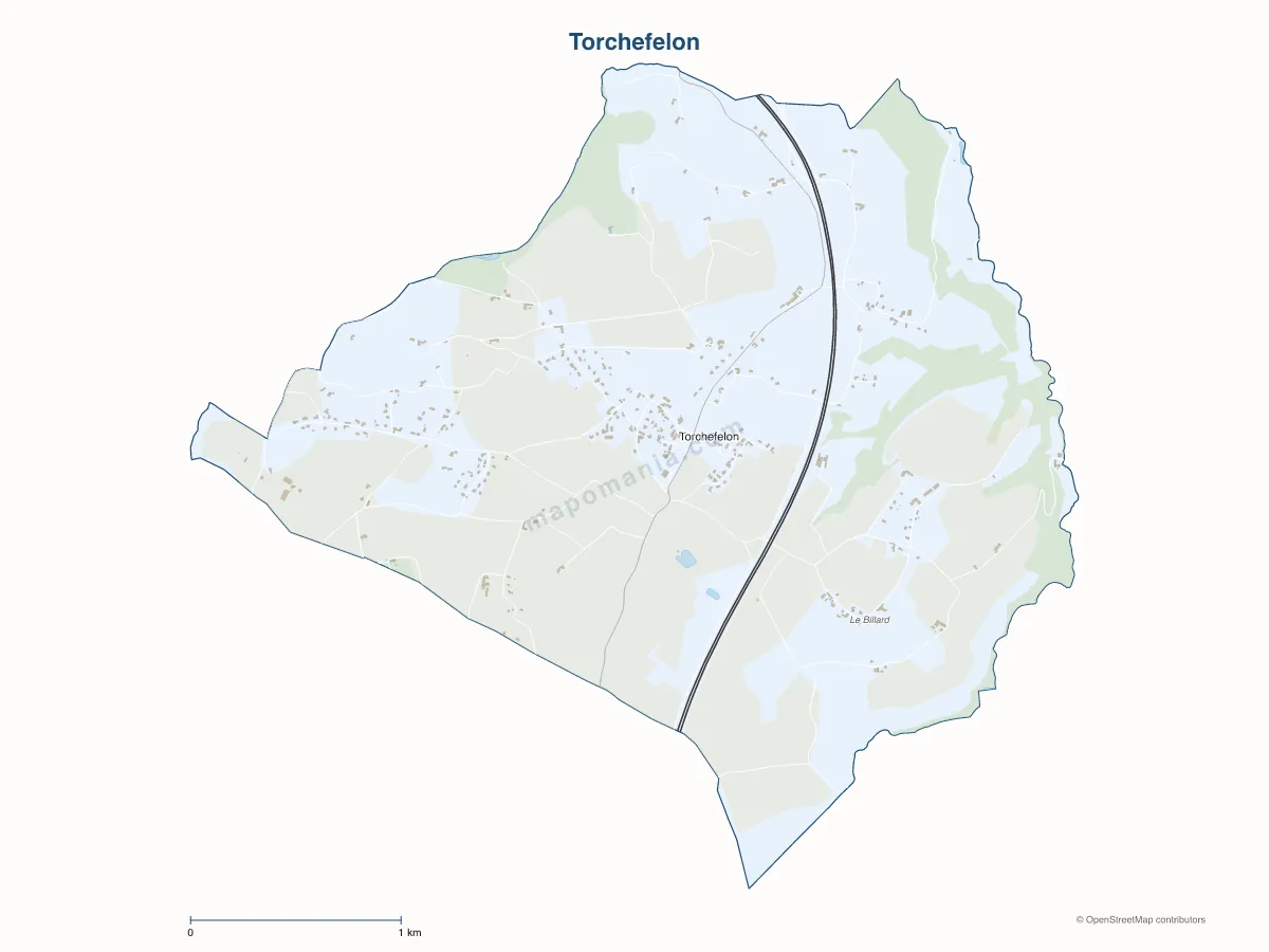 Carte de Torchefelon à personnaliser