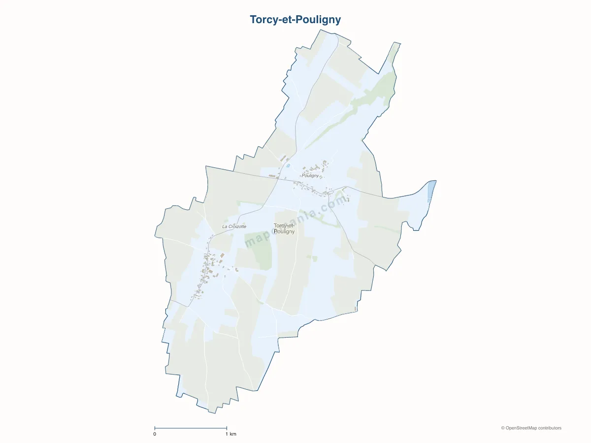 Carte de Torcy-et-Pouligny à personnaliser